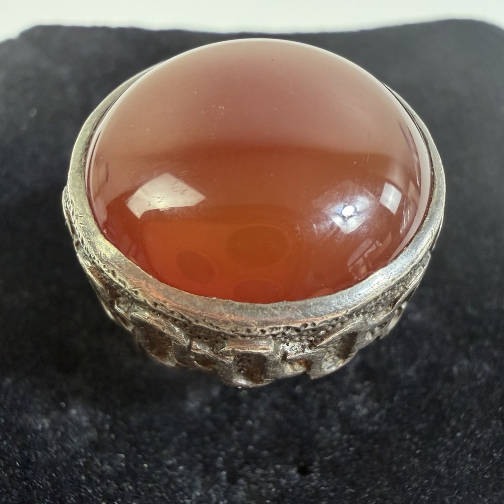 Carnelian Sterling Silver Ring Edinburgh? Size 6 Unique Gothic Vintage Antique